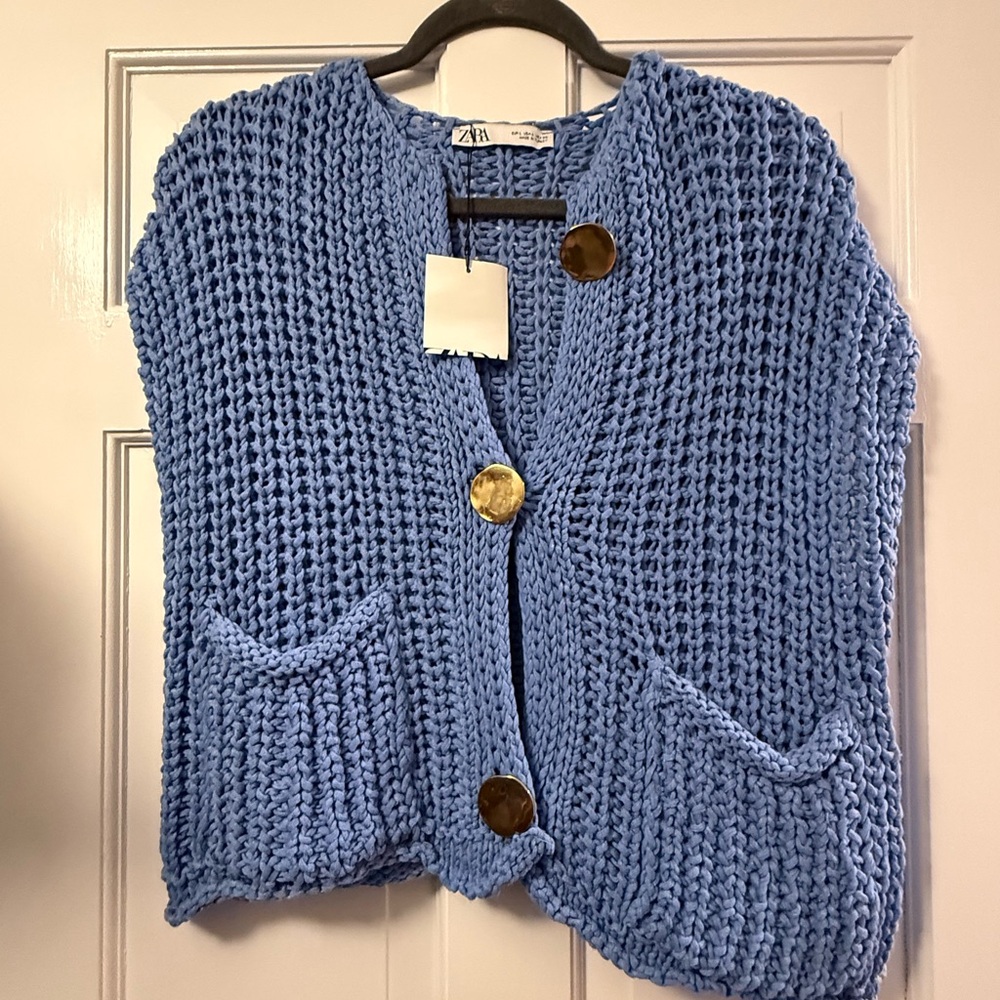 Zara Blue Knit Women's Sweater NWT